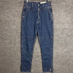 Rag & Bone Jeans Women 27 Blue Excellent High Rise Tapered V-Yoke Clean Vincent
